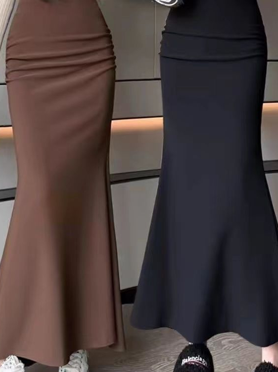 A-Line Skirt Midi - Modischer Koreanischer Stil Einfarbiger Rock mit