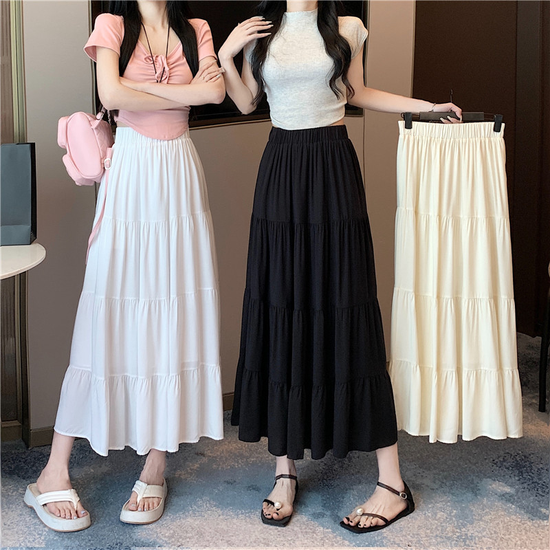 A-Line Skirt Midi - Hochtaillierter A-Linien-Midirock für Übergrößen Damen Koreanischer