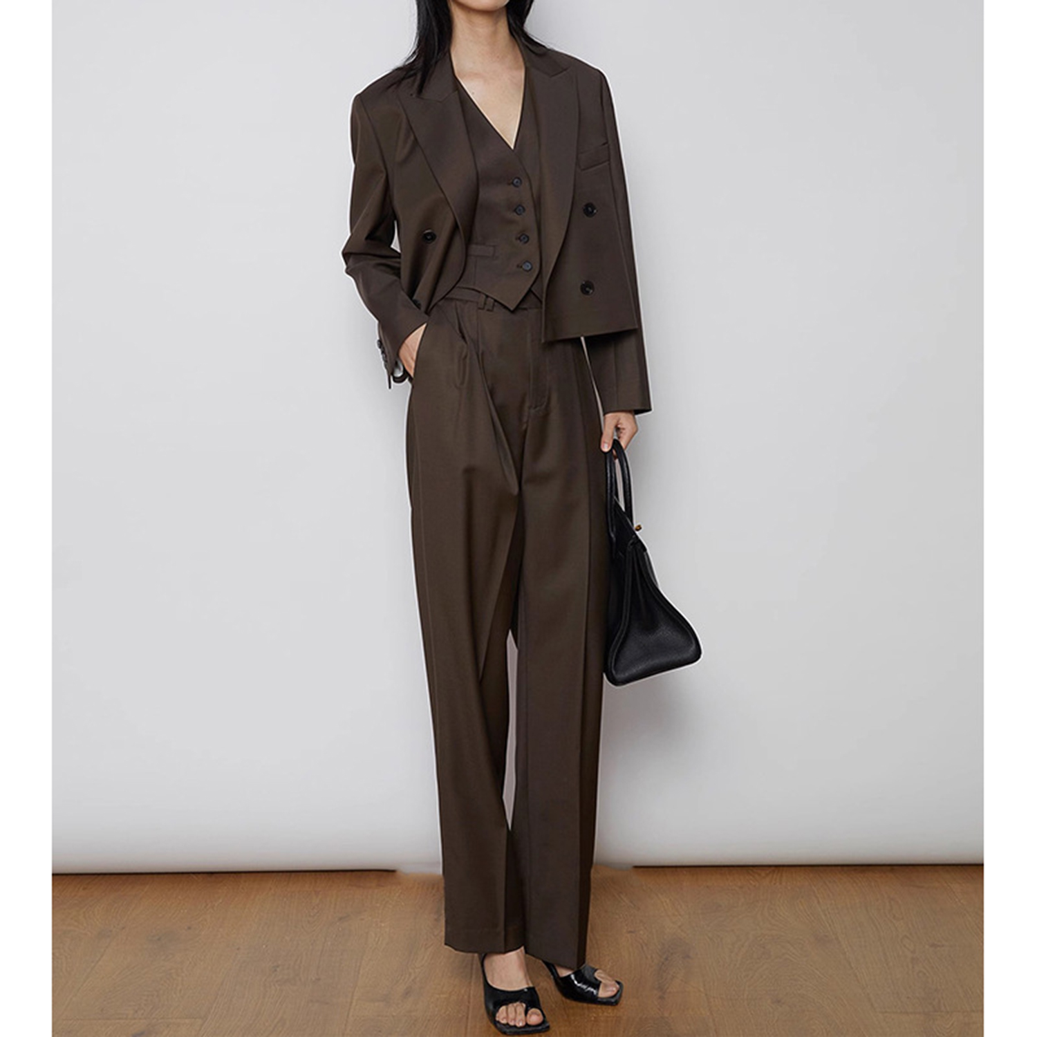 Women'S Fashion Blazer - Allingentle Damen-Hosenanzug 3-teilig Doppelreihiger Blazer &