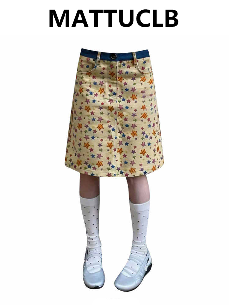 A-Line Skirt Midi - Sommer Damen Midiröcke Jeansröcke 2000er Ästhetik