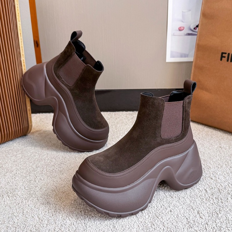 Women'S Fashion Trends Spring 2026 - Damen-Stiefeletten Flache Plateauschuhe Wildleder Sportschuhe Winter