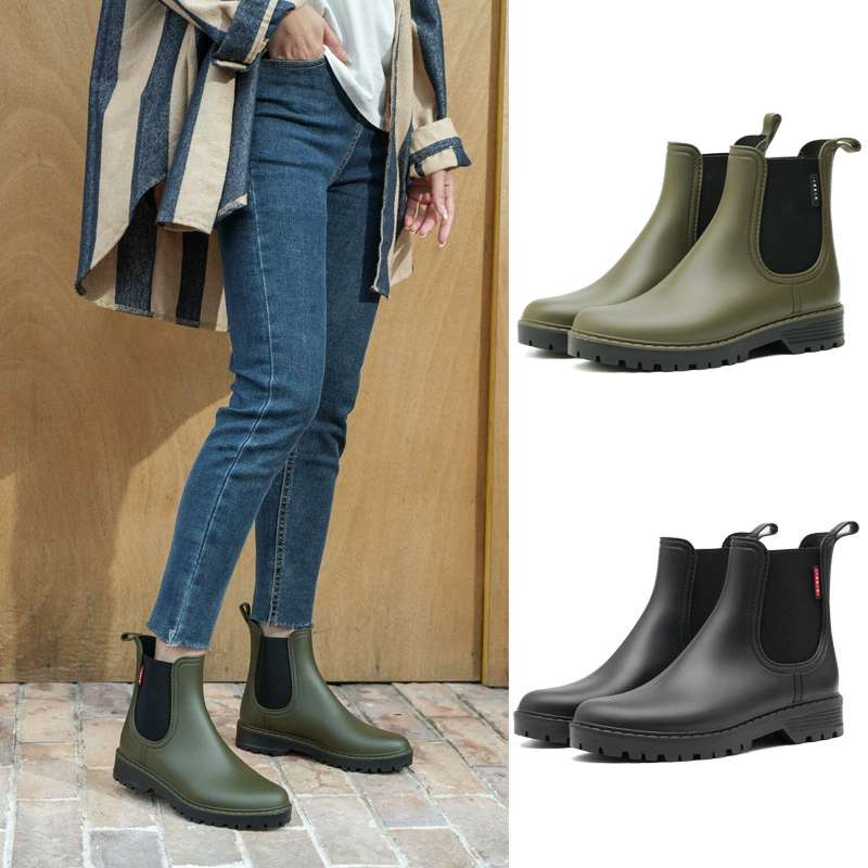 Women'S Fashion Rain Boots - Modische Damen Kurze Rutschfeste Regenstiefel Chelsea