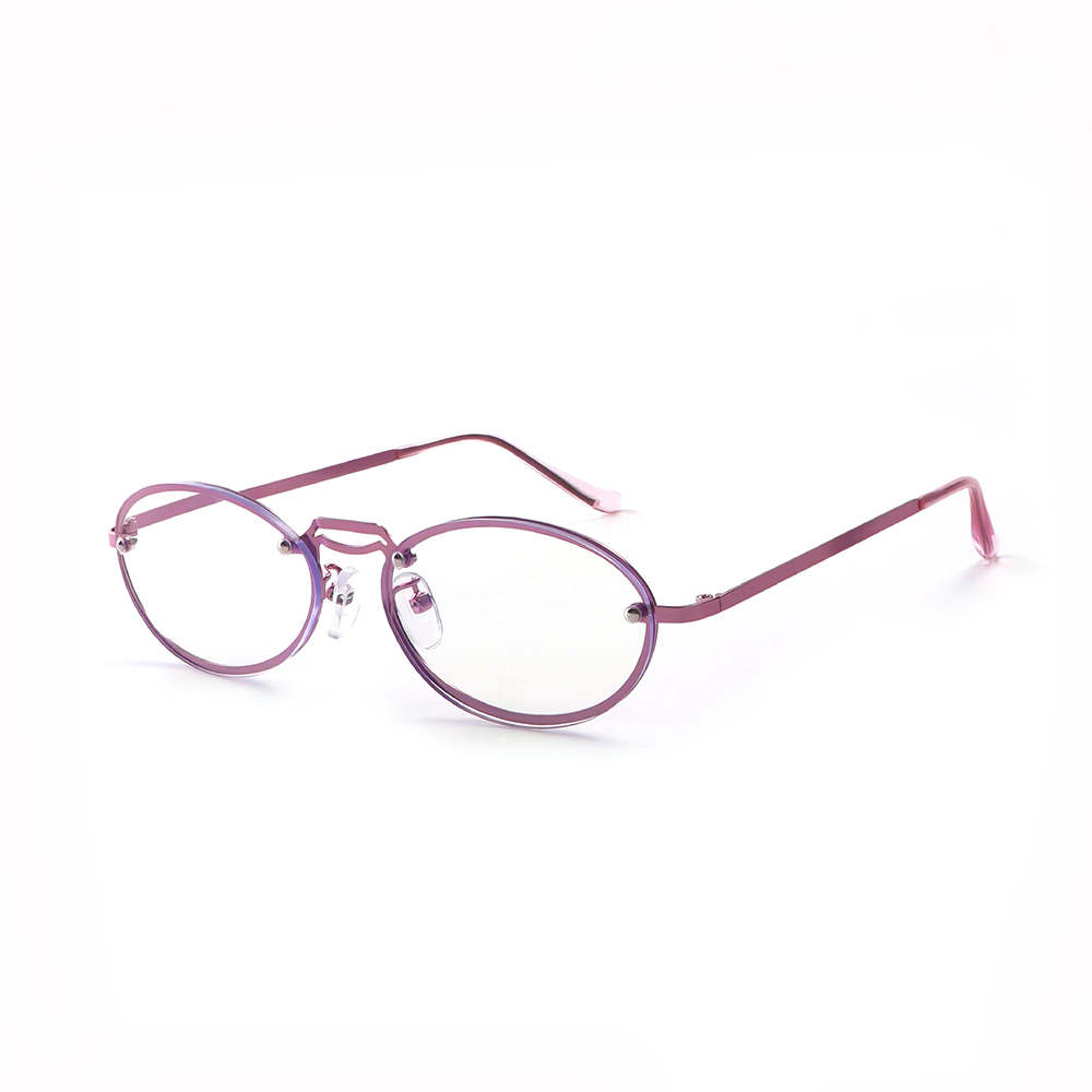 Women'S Fashion Glasses With Clear Lenses - Ovale Lesebrille für Damen in Lila