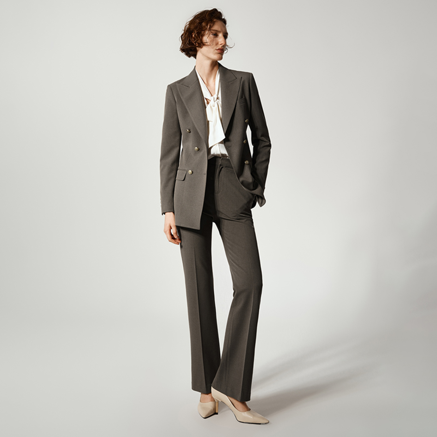 Women'S Fashion Blazer - Allingentle Damen-Hosenanzug, 2-teiliges Set, klassischer zweireihiger