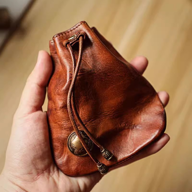 Coin Purse Women - Japanischer Stil, echtes weiches Leder, Mini-Geldbörse,