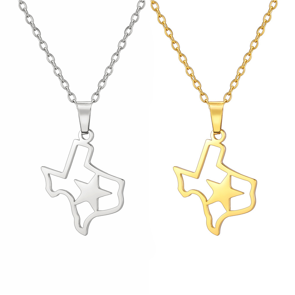 Women'S Fashion Guide - My Shape Texas State Outline-Anhänger-Halsketten für
