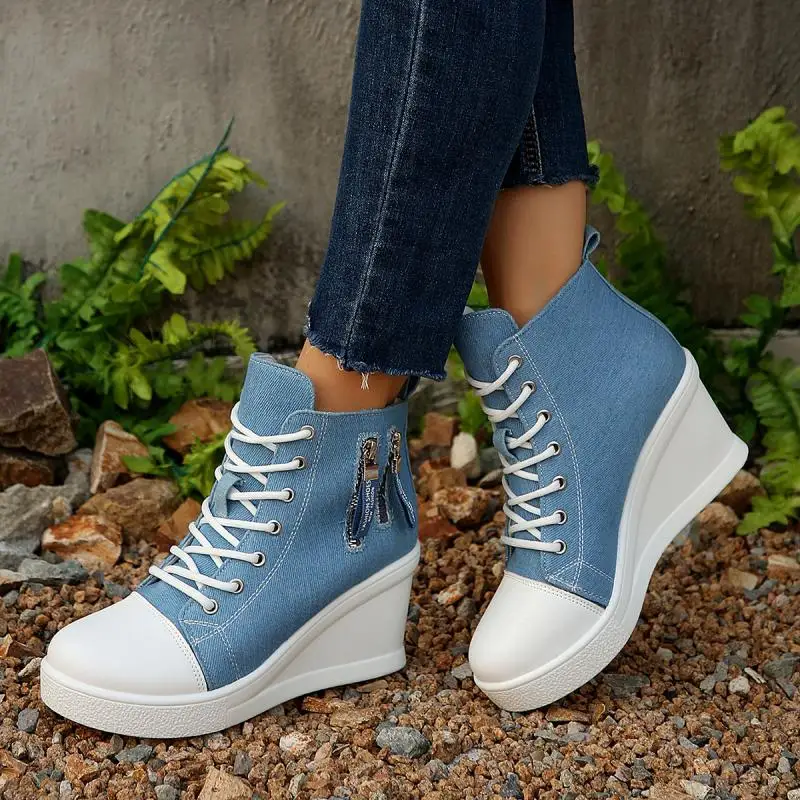 Women'S Fashion Spring 2025 - Mode Denim Blau Leinwand Schuhe Frauen
