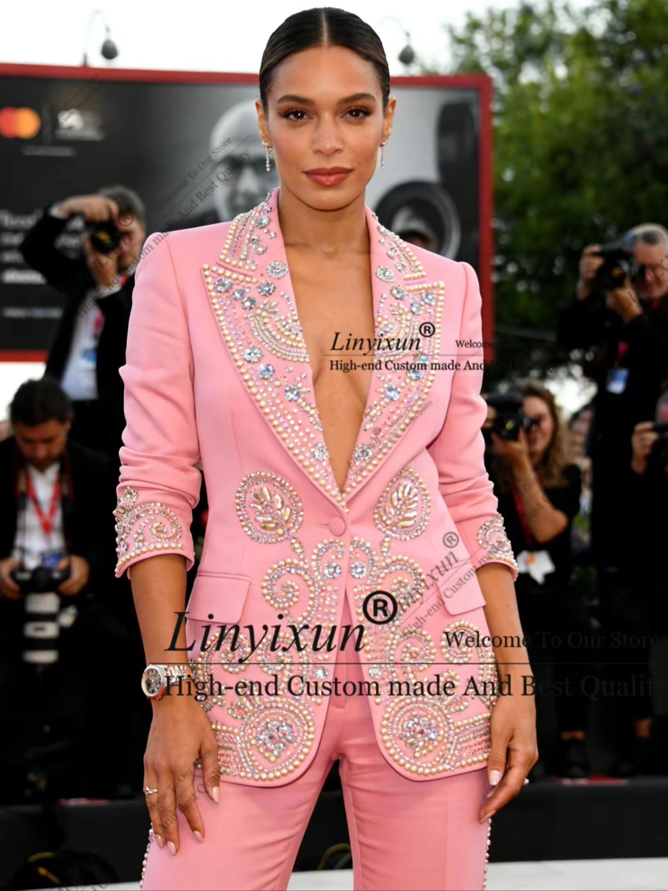Women'S Fashion Blazer - Glänzende Kristall-Strass-Damenanzüge, 2-teilige Mode-Sets mit Maßanfertigung,