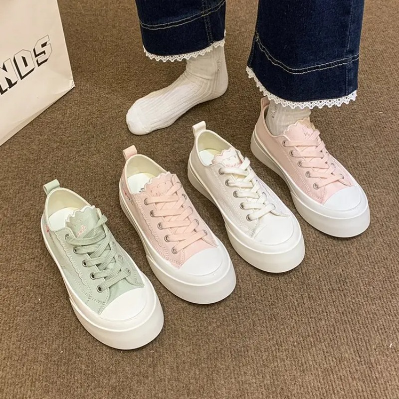 Women'S Fashion Spring 2025 - 2025, vulkanisierte Damenschuhe, Biskuitkuchen, dicke Sohlen,