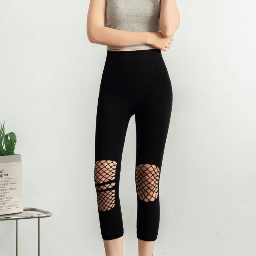 Neue Aushöhlende Damen-Netzleg – High Waist Leggings Bewertung und Preis