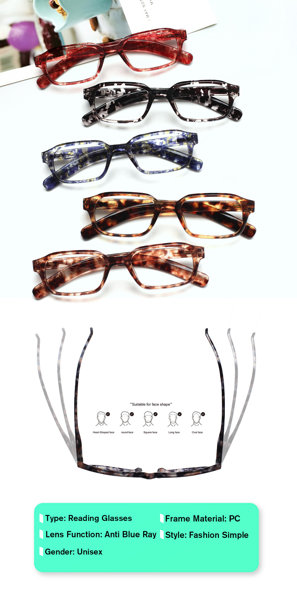 Frauen Lesebrille Modische Rec – Women'S Fashion Glasses With Clear Lenses Bewertung und Preis