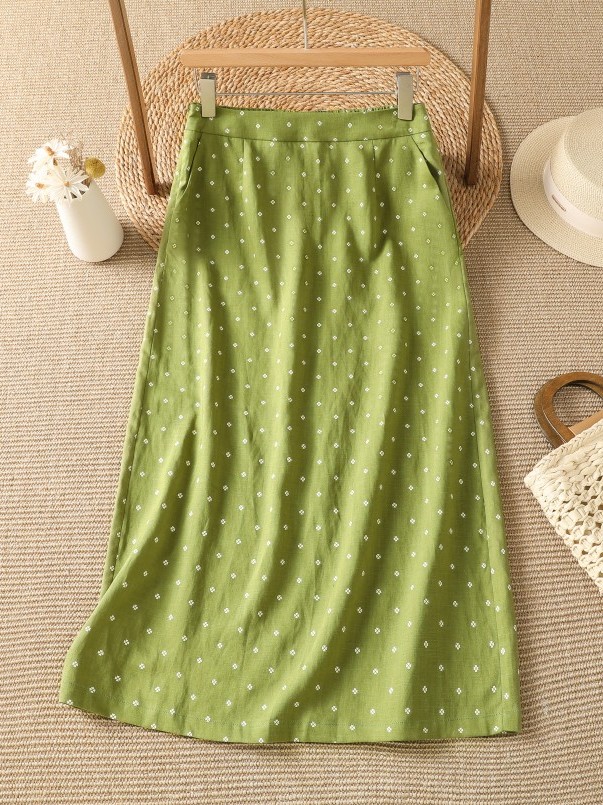 Blumenmuster-Halbrock mit hohe – A-Line Skirt Midi Bewertung und Preis