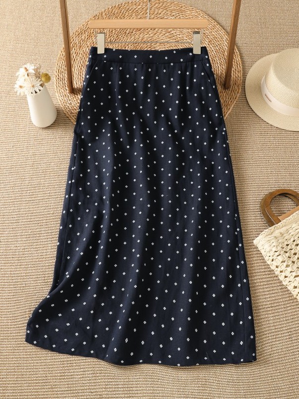 Blumenmuster-Halbrock mit hohe – A-Line Skirt Midi Bewertung und Preis
