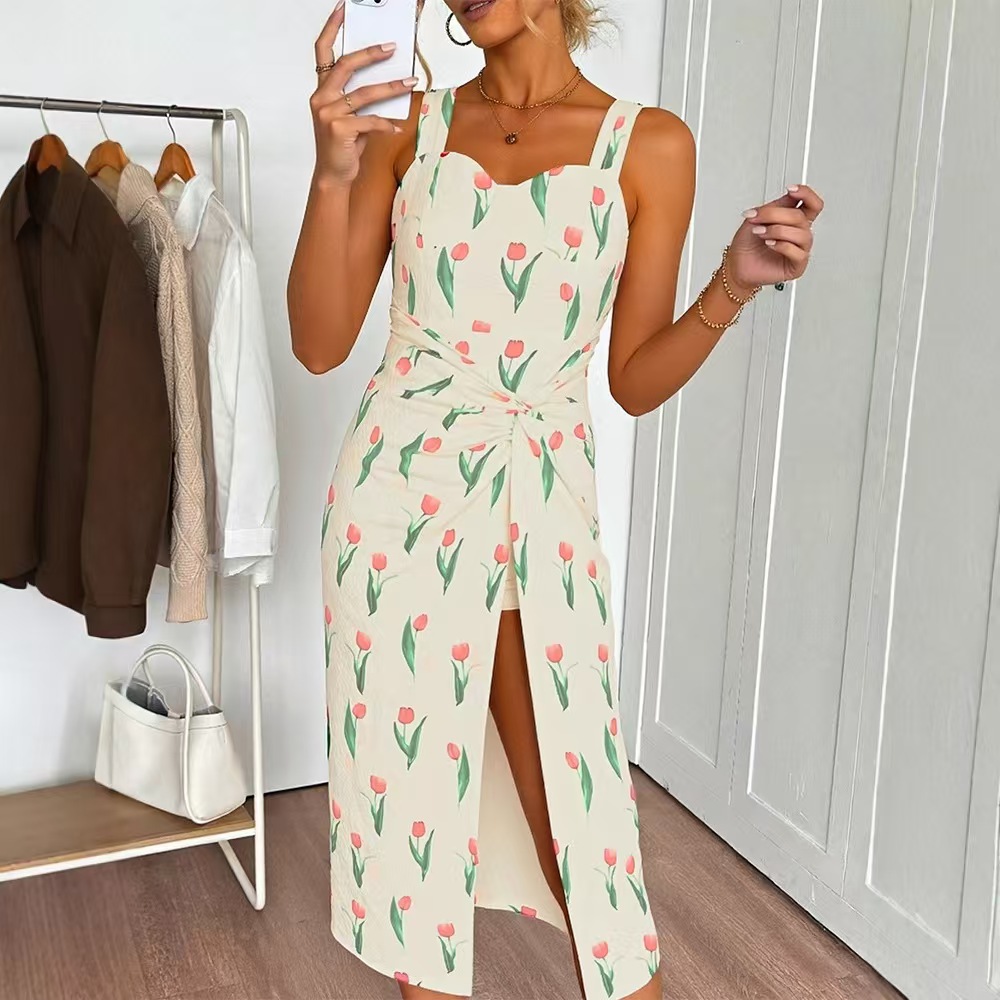 Modisches Blumenprint-Crop-Kle – A-Line Skirt Midi Bewertung und Preis